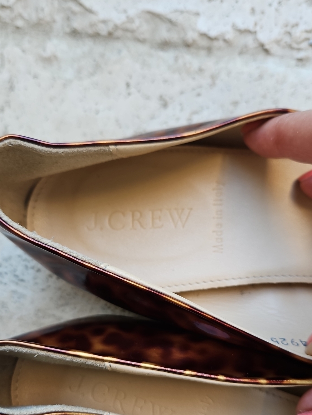 J. Crew Cece Tortoise Shell Leather Print Ballerina Flats - Brown Size 9 1/2 - Picture 4 of 5